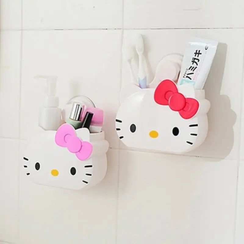 

Sanrio Kawaii Hello Kitty школьный мультяшный контейнер для хранения косметики на присоске настенная коробка для хранения зубной пасты многофункциональная коробка для хранения различных предметов