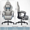 Gaming Chair for Adult, Computer Chair with Adjustable Lumbar Support Headrest and Footrest Large Size Reclining Gaming Chairs 5