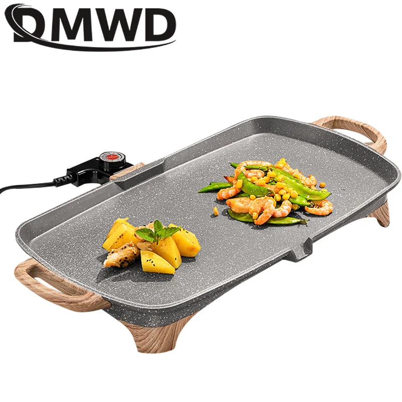 Household Electric Barbecue Grill Korean Smokeless Baking Machine Non-stick coating Teppanyaki Plate Steak Roaster Picnic
