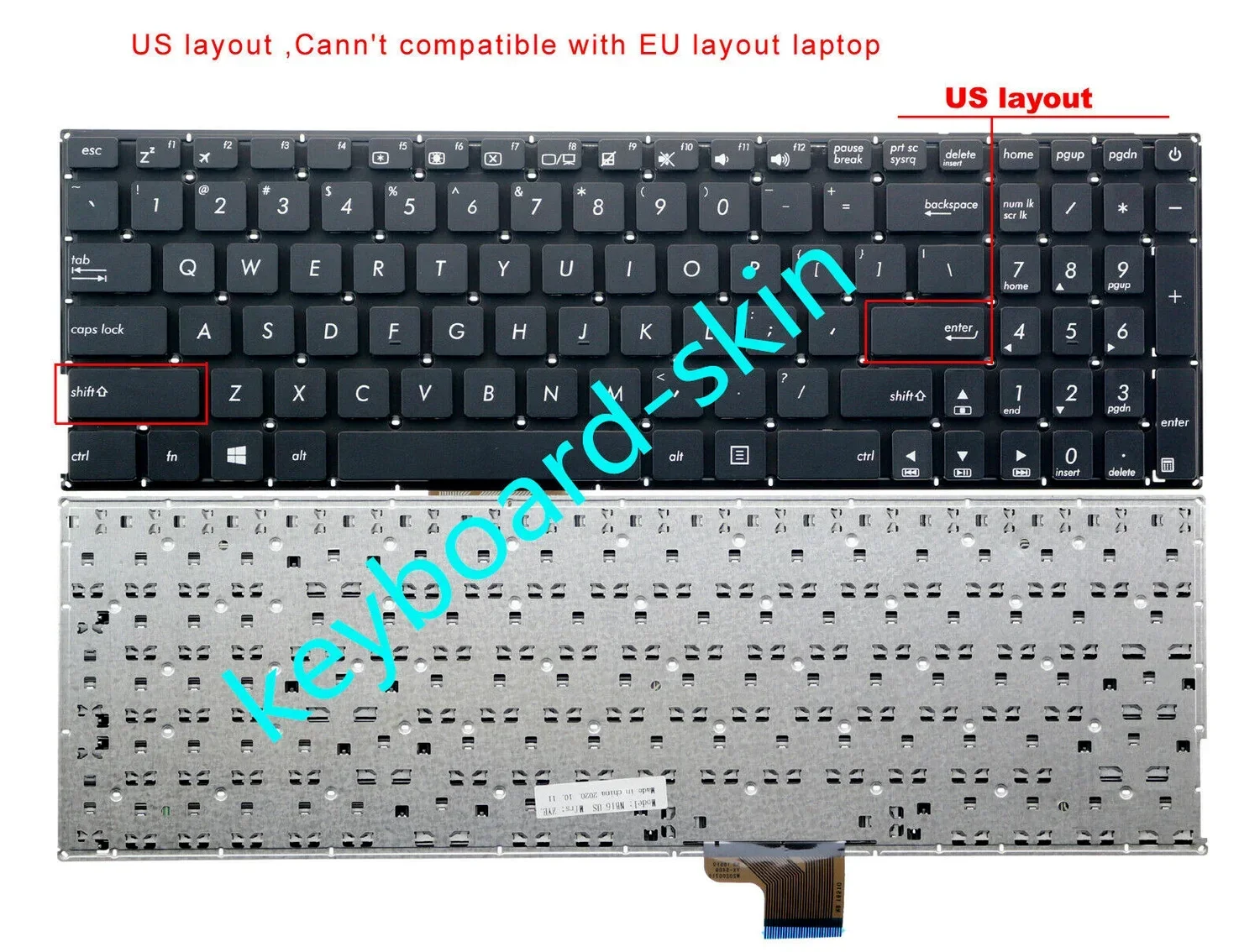 

Новая клавиатура США без подсветки для Asus ZenBook UX510U UX510UA UX510/UA/UW UV510 U5000 U5000U/UQ/UX V510 V510UX V510U V510UX7200