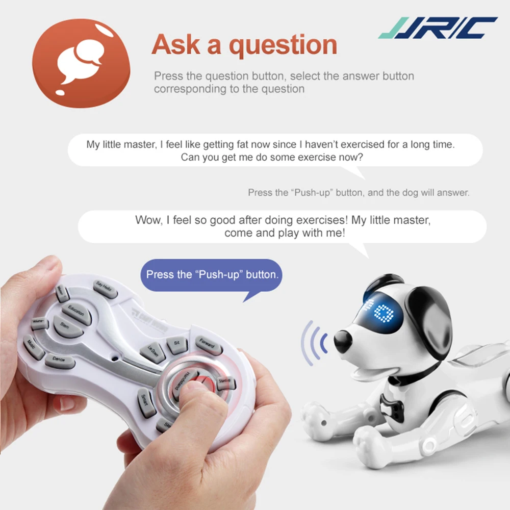 JJRC Funny RC Robot Electronic Dog Stunt Dog Touch-sense Music Song Walking Dancing Animal Robot Dog for Boy Girls Children Toys 3