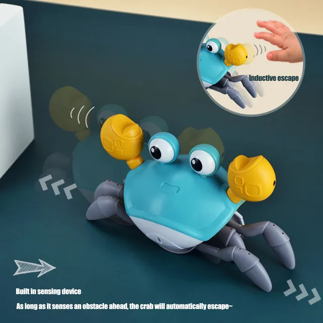 Electronic Toy For Babies Crawling Interactive Crawling Crab Toys With Music And Lights For Kid Baby Toddler Simulation Crab Toy 3