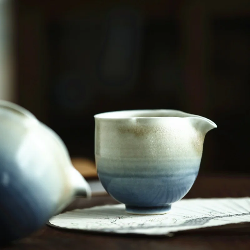 

★Qinlan Water God Gracked Glaze Jingdezhen Glaze Kiln Handmade Exquisite Tea Set Pitcher Fair Cup Tea Pitcher Clean Water