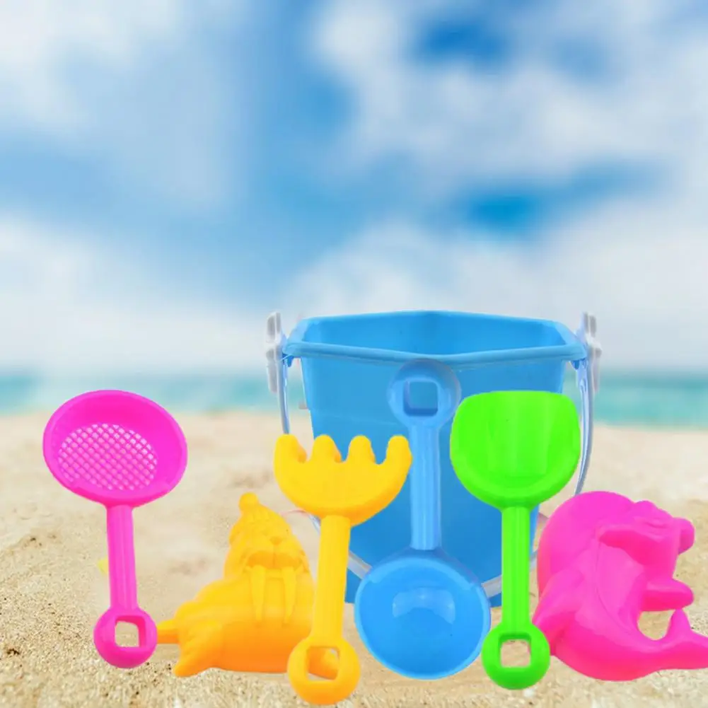 

7Pcs/Set Sand Digging Toys Novelty Easy to Carry Shovel Baby Beach Toys with Bucket Outdoor Toys Kid Beach Toys Beach Toys