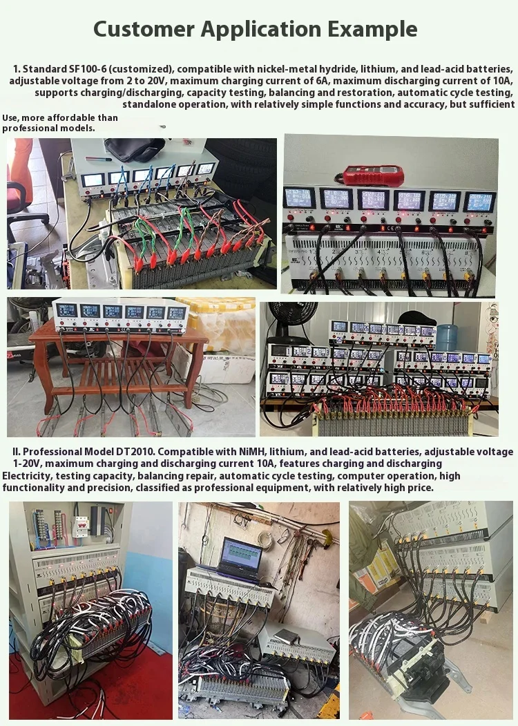 Battery tester, Lithium Ni-MH lead-acid battery capacity test/repair 6 channels