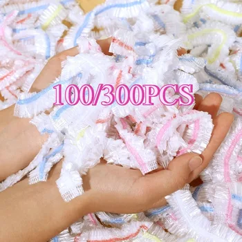 Couverture alimentaire jetable, 100/300 pièces, couverture alimentaire pour fruits, bonnet de douche en plastique élastique, sac de rangement de qualité alimentaire, organisateur de cuisine, Film transparent 1