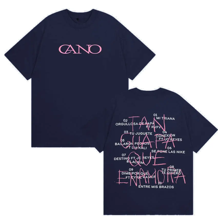 Cano Triana Tan Guara Que Enamopa Tour 2025 앨범 그래픽 T 셔츠 남성용 빈티지 고품질 패션 오버 사이즈 코튼 티셔츠