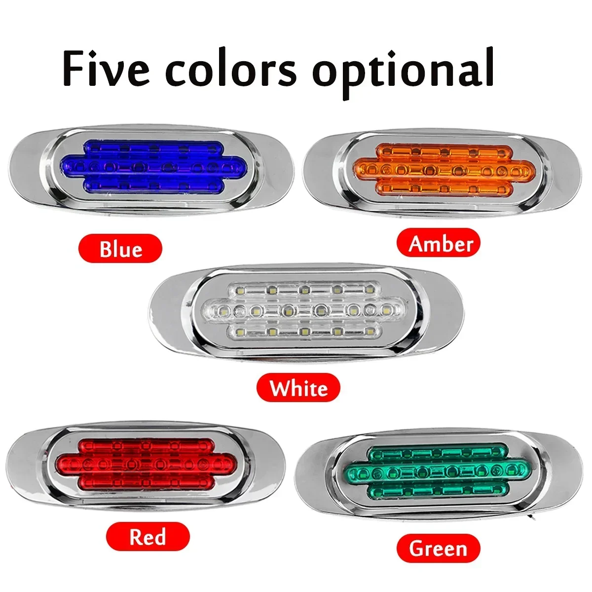 4 Luci Di Posizione LED Ambra Per Camion, Rimorchio E Van – 12/24V, IP68, Universali, Dimensioni 66x28x19 Mm - 2