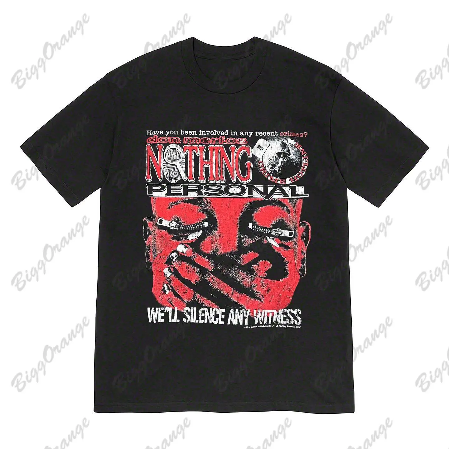 

INS New High Street Red Mask Pattern Printed Short Sleeve Punk Harajuku Casual T-shirt Y2K Men's and Women's Top shirt