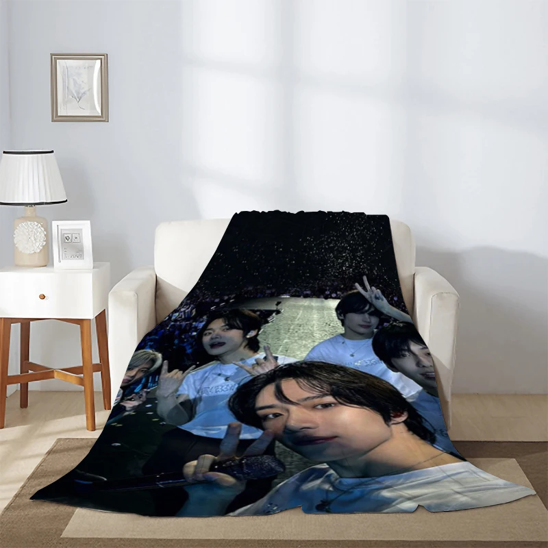 Kpop TXT 던지기 담요, 푹신하고 부드러운 담요, 더블 침대 담요, 장식용 소파, 여름 이불, 모피 애니메이션 커스텀