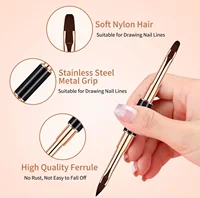 5 Double-Ended Gel Polish Liner Brushes, Professional Acrylic Nail Art Pens, Suitable for Nail Painting Design and Home DIY 4
