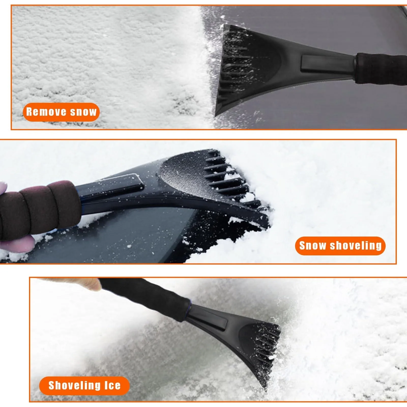 Ice Scraper for Car Windshield Trucks Frost Removal Tool with Foam Handle to Remove Snow, Frost, and Ice