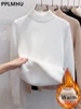 Sweater For Women Casual Thick Warm Knit Plush Velvet Lined Pullover Tops Fall Winter Soft Knitwear Jumper New Slim Poleras 3