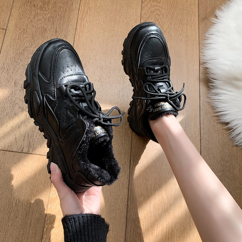 Black Mossi Chunky Platform Sneakers