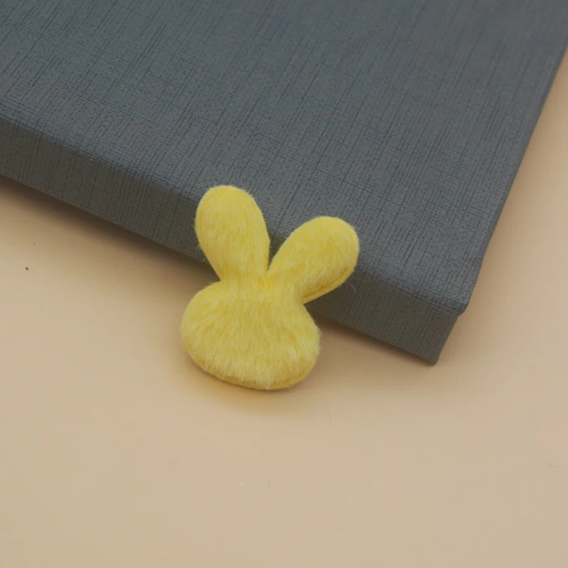 48 Stücke 3,8*4,5 CM Plüsch Filz Kaninchen Kopf Handgemachte Haarspange Zubehör Und Tuch Dekorative Zubehör – Detail 2
