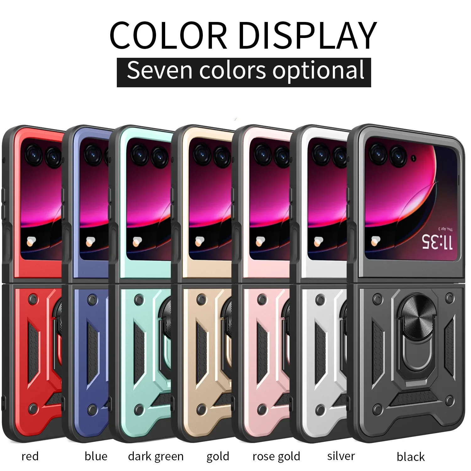 Armor Shockproof Case with Ring Magnetic Holder - Durable Protective Cover