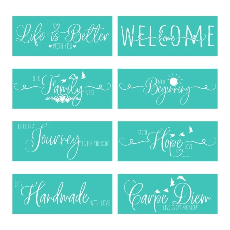 

Silkscreen Stencil Reusable Welcome Self-Adhesive Silk Screen Printing Clay Stamp DIY Fabric Painting T-Shirt Clothing
