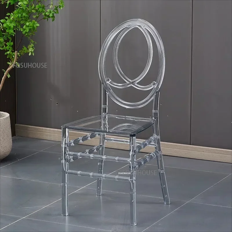 Nordic Acrylic Transparent Chair Banquet Clear Chair for Events Commercial Hotel Restaurant Chairs Outdoor Garden Wedding ChairN