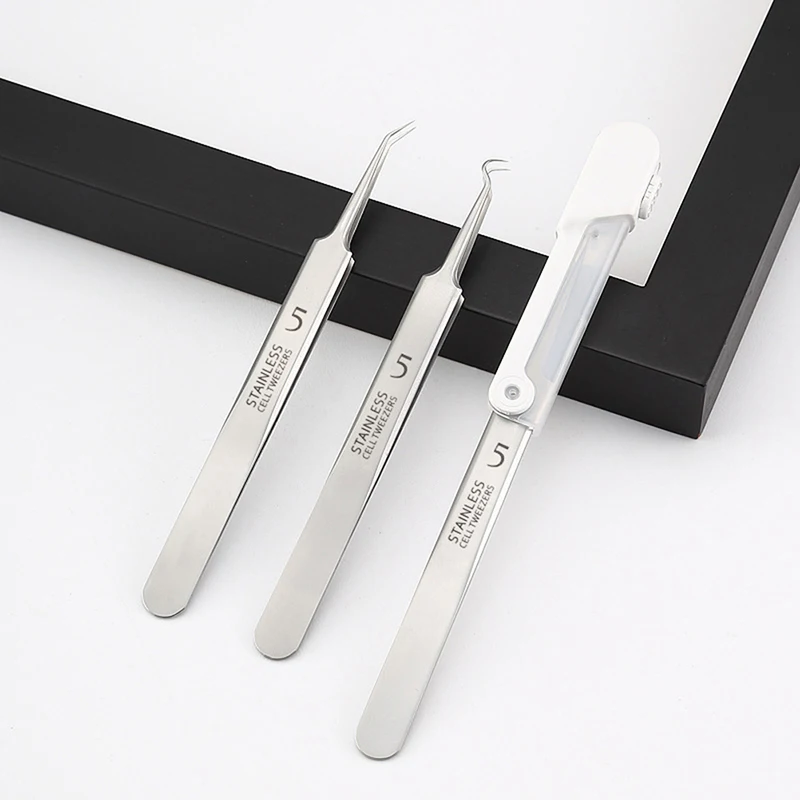 1PC Led Acne Needle Tweezers Blackhead Blemish Pimples Removal Pointed Bend Gib Head Face Care Tools Comedone Acne Extractor 3
