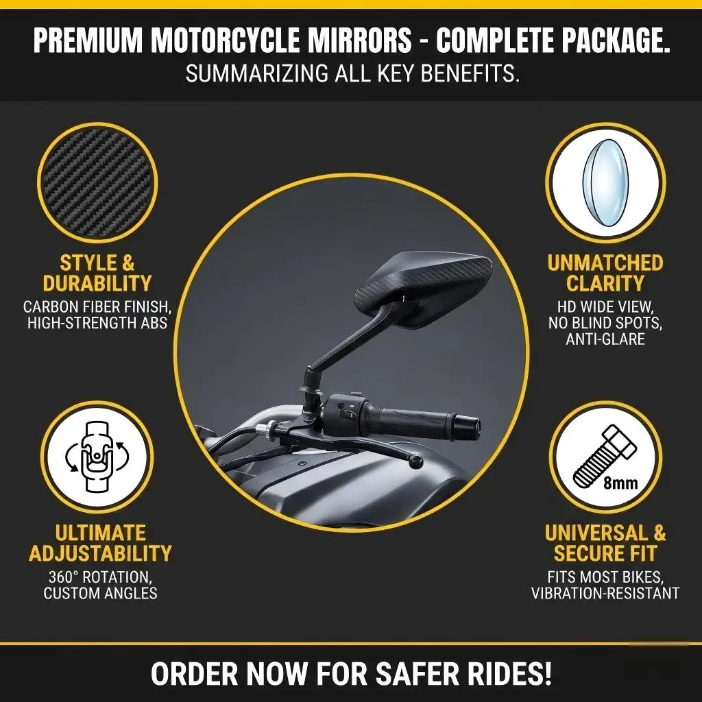 Ducati Scrambler Multistrada Sport Monster 알루미늄 합금 백미러 용 오토바이 탄소 섬유 백미러 사이드 미러