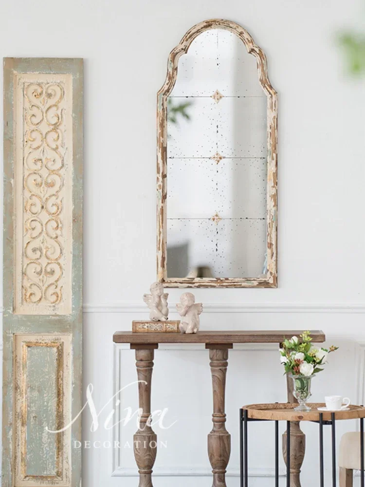 

Винтажное гравировальное зеркало из массива дерева в французском стиле