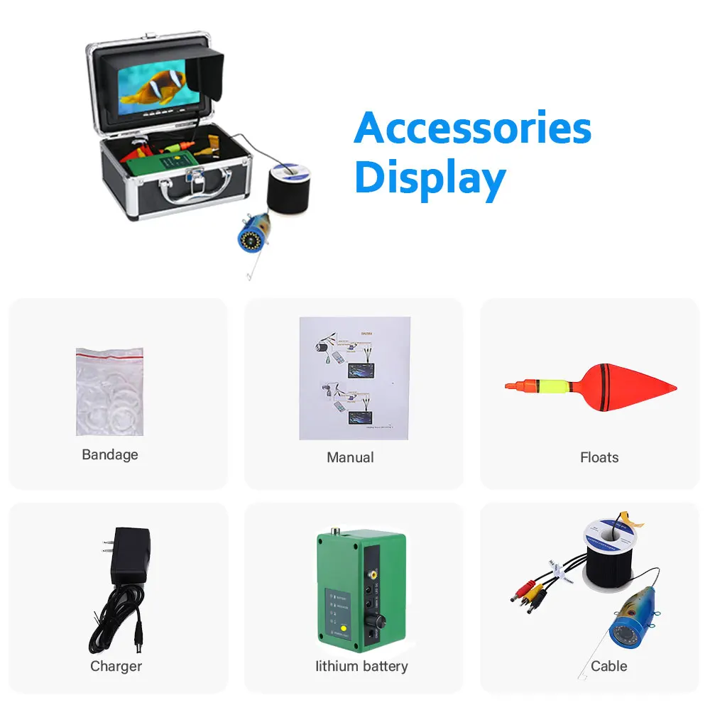 Fish Finder GAMWATER Ice DVR Underwater Fishing Camera Double Lamp 30LEDs 15M 30M 50M Waterproof For Boat Sea River Fishing