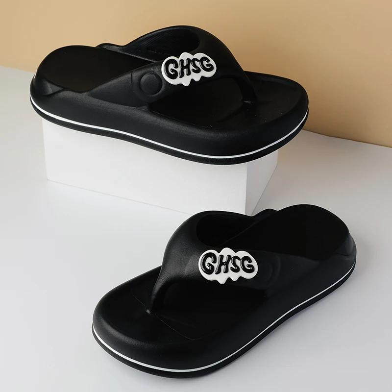 Solid Color Non-slip Leisure Couple Slippers Women Summer Beach Slippers Outdoor Women Flip Flops Breathable Beach sandals women — view 3