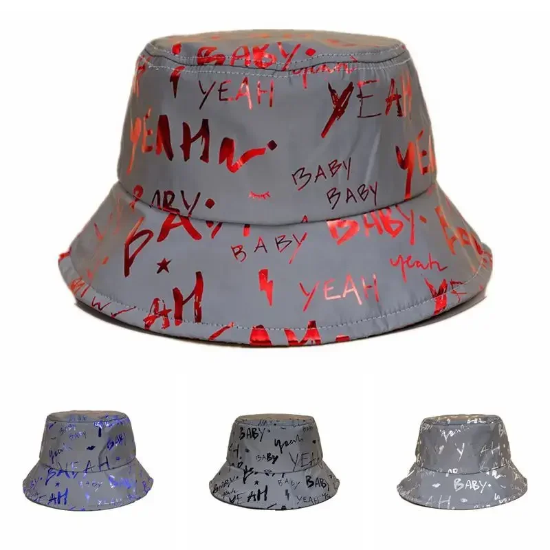 

Luxury Reflective Cap Bucket Hat Women Man Fashion Luminous Cool Fluorescent Peaked Caps Men'sTide Brand Designer Bucket Hat