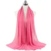 Femmes musulmanes en mousseline de soie Hijab châles écharpe Modal coton Jersey Hijabs plaine douce pour femme musulman Voile bandeau 70*180 cm islamique