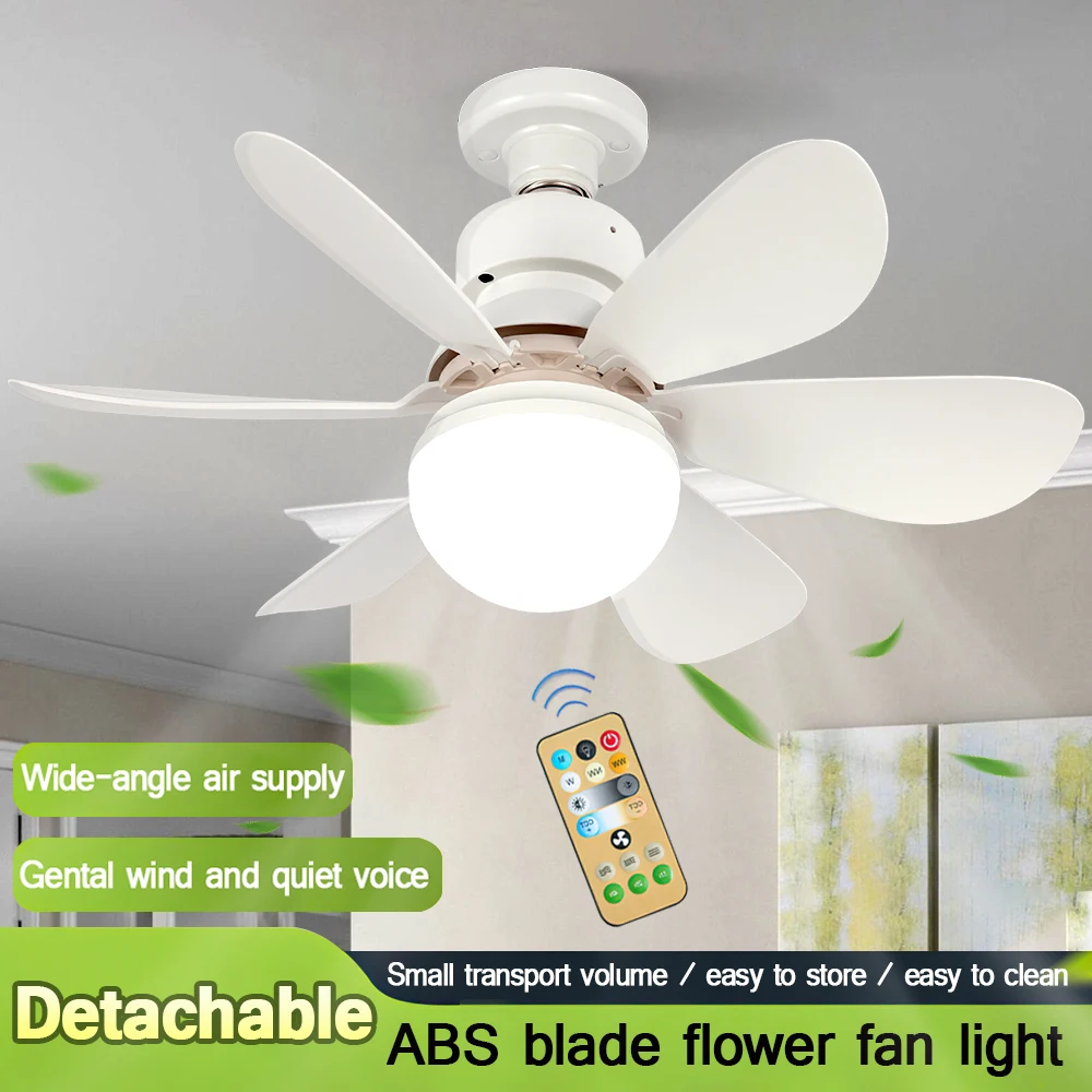 16.5-inch 30W Ceiling Fan Light 2-in-1 E27 Base LED Light With Remote Control Silent Bedroom Living Room Kitchen Dinning Room