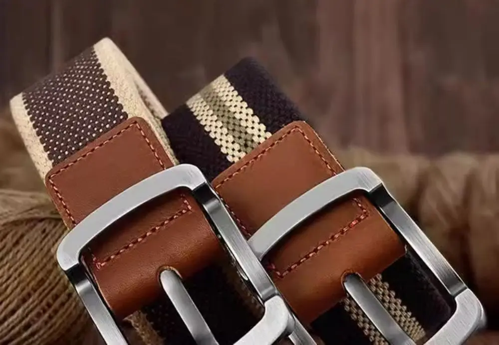 Modischer und trend iger Canvas-Gürtel Herren-und Damen gürtel Freizeit gürtel Student Jugend Cargo hose Nadel schnalle breite neutrale Gürtel – Detail 1
