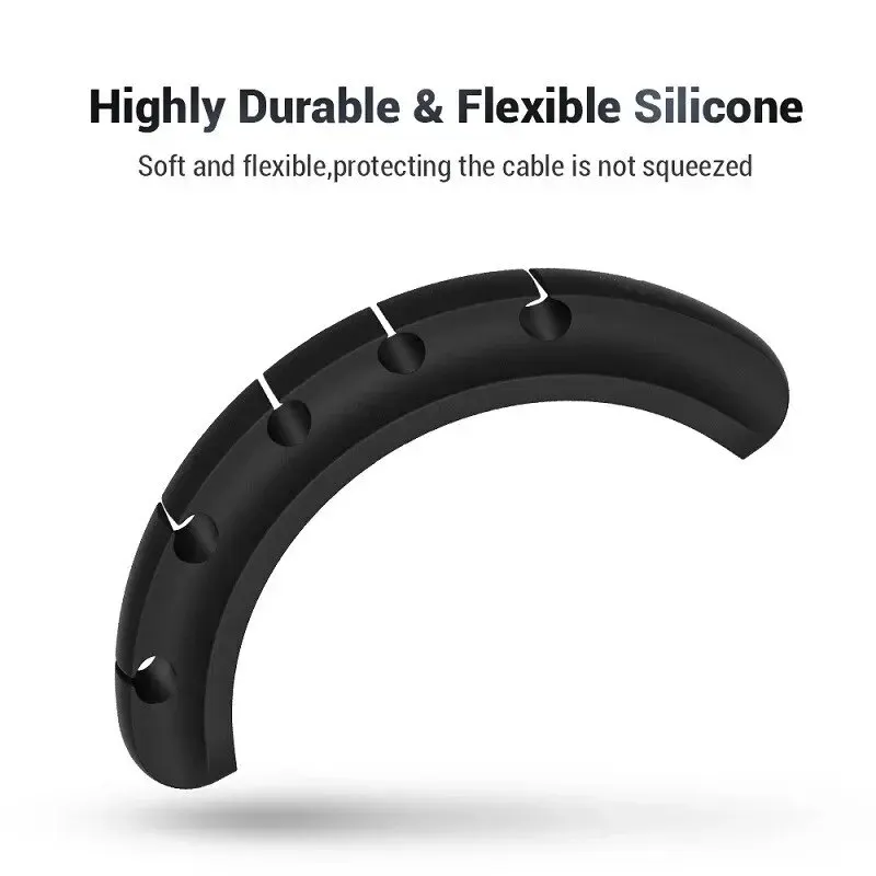Cable Organizer 2Pcs Flexible USB Cable Winder Tidy Silicone Clips Mouse Keyboard Earphone Protector