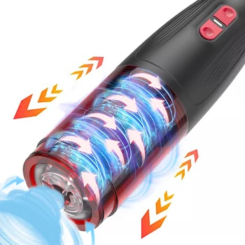 Automatic Rotation Male Masturbation Cup Silicone Vagina Real Pussy Adult Masturbator Blowjob Stroker Vibrating Sex Toys For Men 1