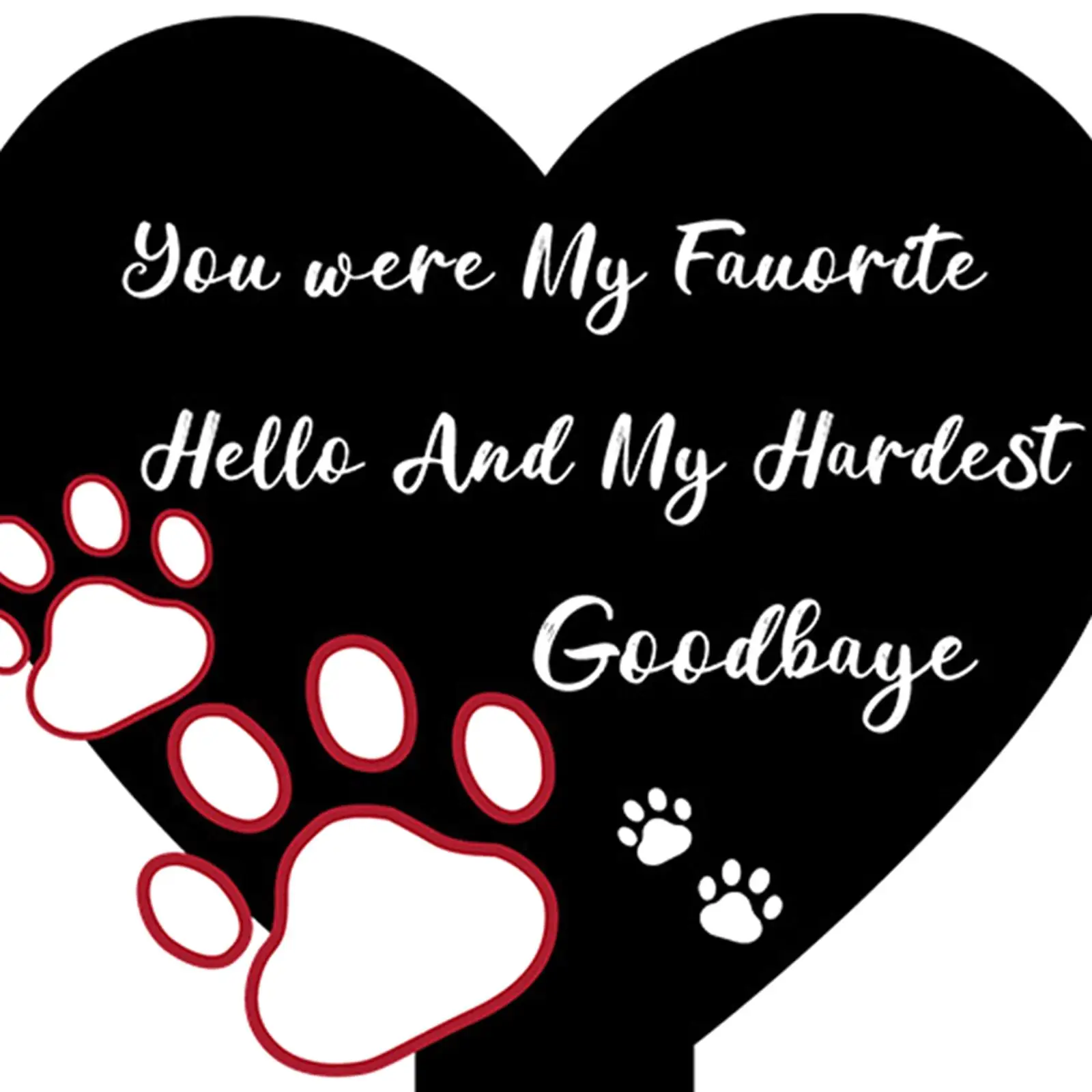 Heart Shaped Grave Marker Waterproof Outdoors Sympathy Plaque Acrylic Grave