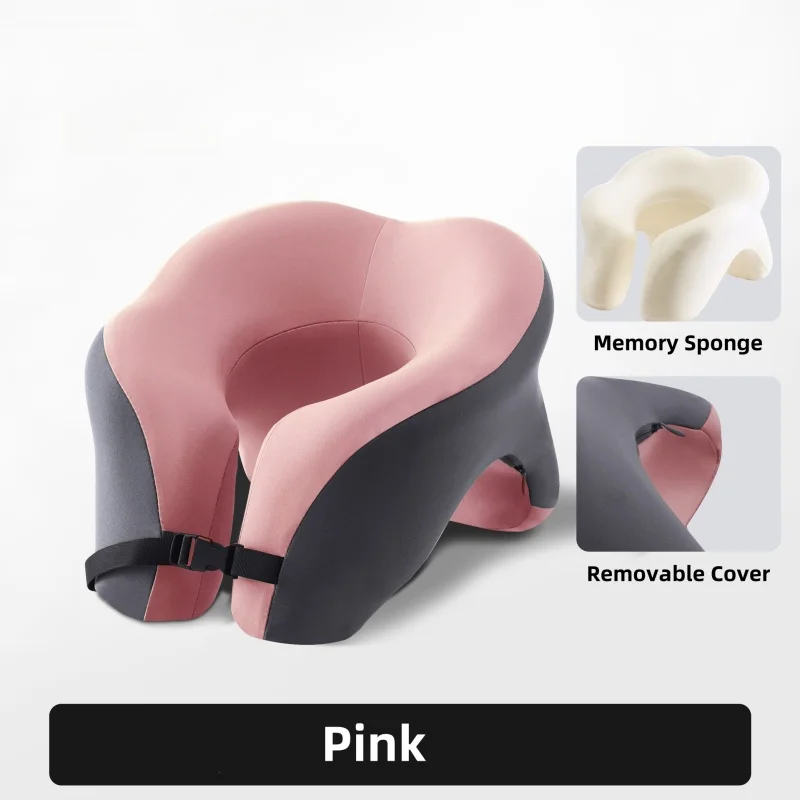Ergonomic Memory Foam Travel Neck Pillow – U-Shaped Portable Head Support Cushion for Ultimate Comfort