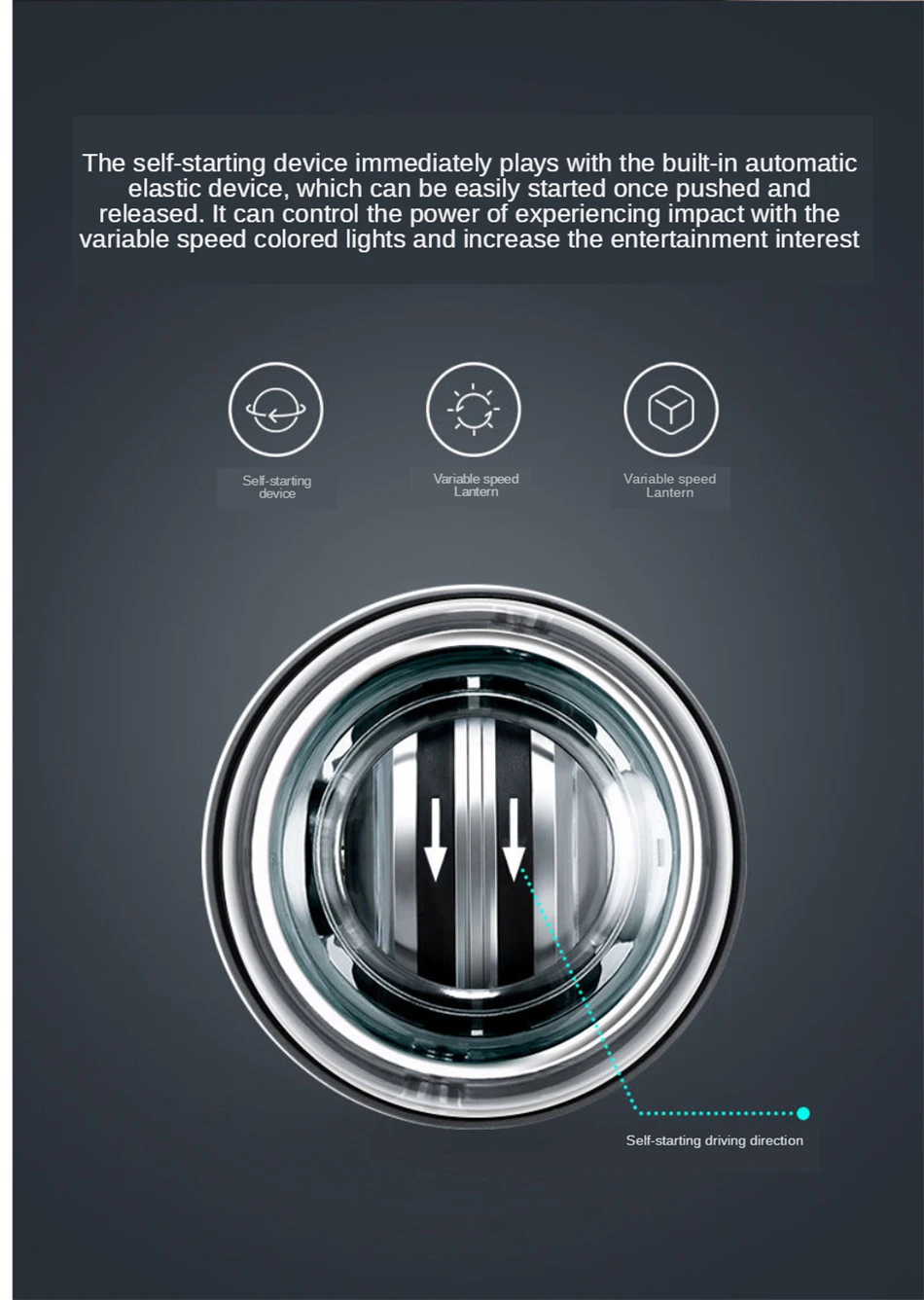 Description Picture 4 of itemNew LED Gyroscopic Power Trainer Ball Autostart Range Gyro Power Wrist Ball Arm Hand Muscle Force Trainer Fitness Equipment