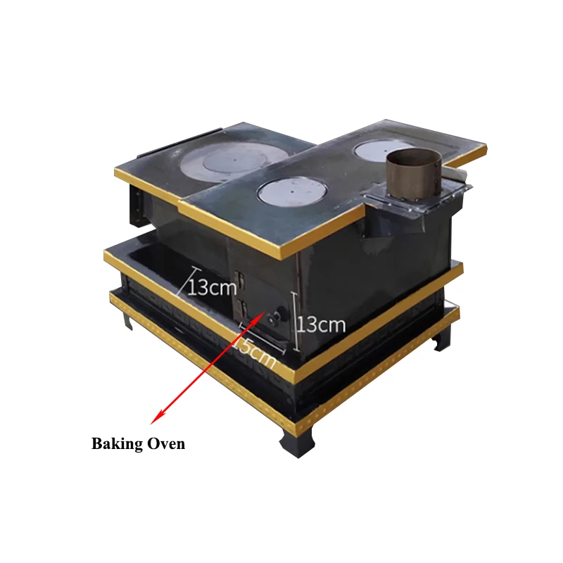 Wood Burning Stove Heater Firewood Warmth Home Cooking Cast Iron Backing Oven Tent Refractory Drawer Ash Indoor Heating Stove 3