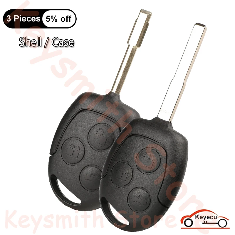 

KEYECU 3 Buttons Case for Ford Focus Mondeo Fiesta C-MAX Fusion Transit KA Galaxy S-Max Auto Remote Control Key Shell Fob Cover