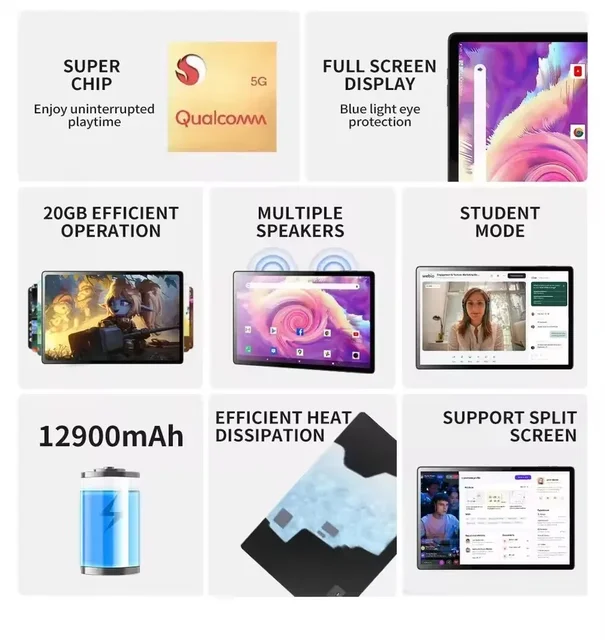 2025 tablet Android Tablet Pc con tastiera Tablet a grande schermo da 14 pollici con slot per scheda SIM gioco PC educativo per bambini 5