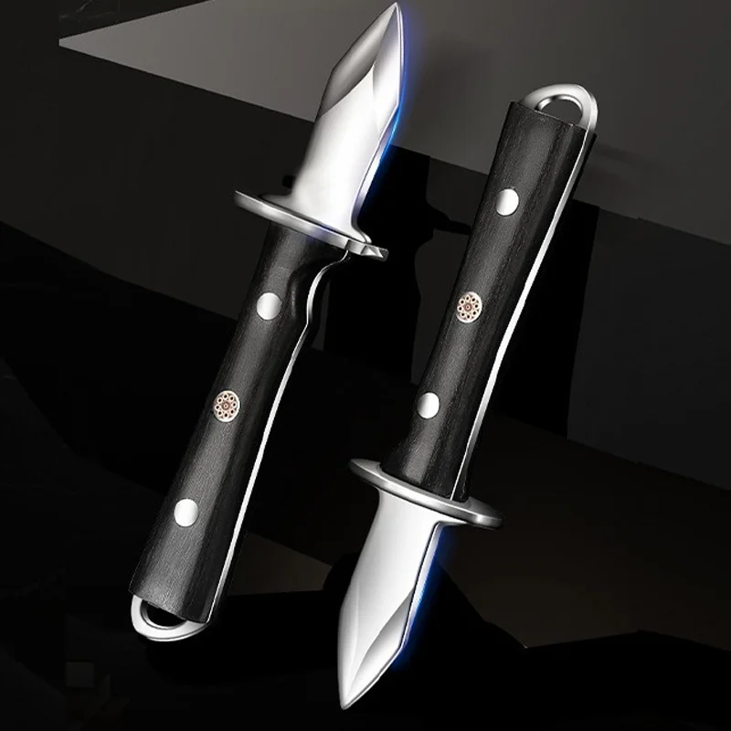 Stainless Steel Oyster Knife Light Luxury Wooden Handle Household Scallop Pry Shell Knife Multi-purpose Shell Opening seafood opener oyster knife