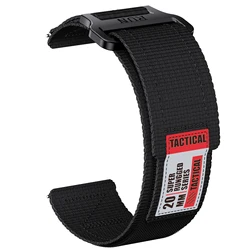 Versatile Nylon Watch Strap - 20-22mm Adjustable Band for 20mm (Black)
