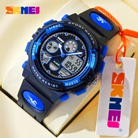 SKMEI Dual Time Display Sports Kids Watches Military Back Light 5Bar Waterproof Chrono Alarm Children Wristwatch For Boys Girls