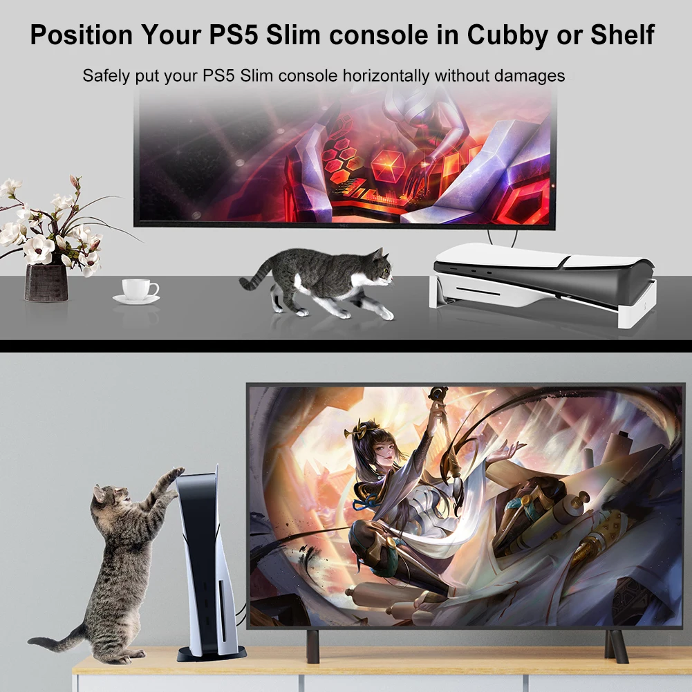 PS5 콘솔용 호크스플라이 수평 스탠드, PS5 디스크 및 디지털 에디션 호환, PS5용 베이스 스탠드 홀더