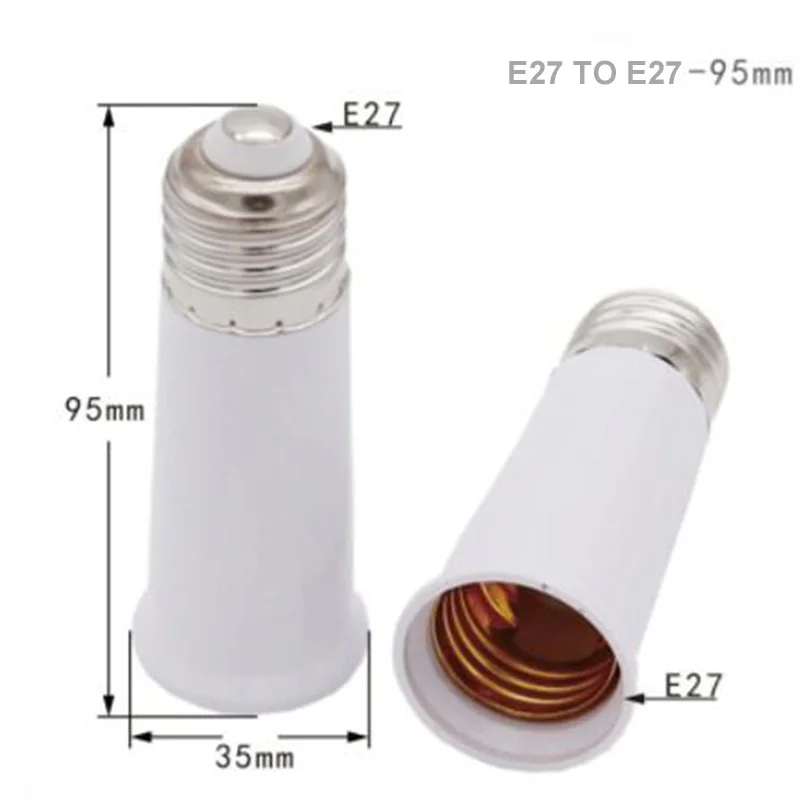 65mm 95mm 120mm Bulb Adapter E27 to E27 Extender LED Lamp Light Base Socket Extension Converter Connector CFL