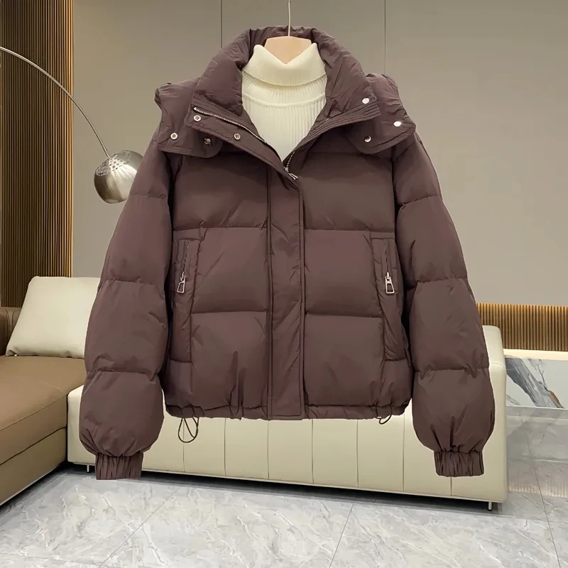 Autumn Winter New Down Cotton Jacket Women's Korean Cotton-Padded Thicken Warm Hooded Parkas Short Coat Female Casual Ladies Top 2