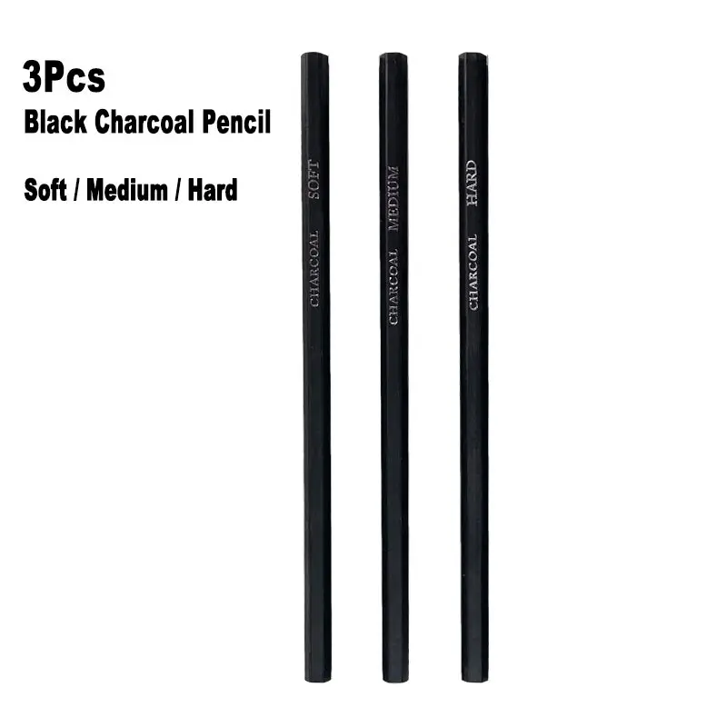 6Pcs Set Professional Woodless Graphite Charcoal Pencils HB / 2H / 2B / 4B  / 6B / 8B For Artist Art Sketching Drawing Stationery