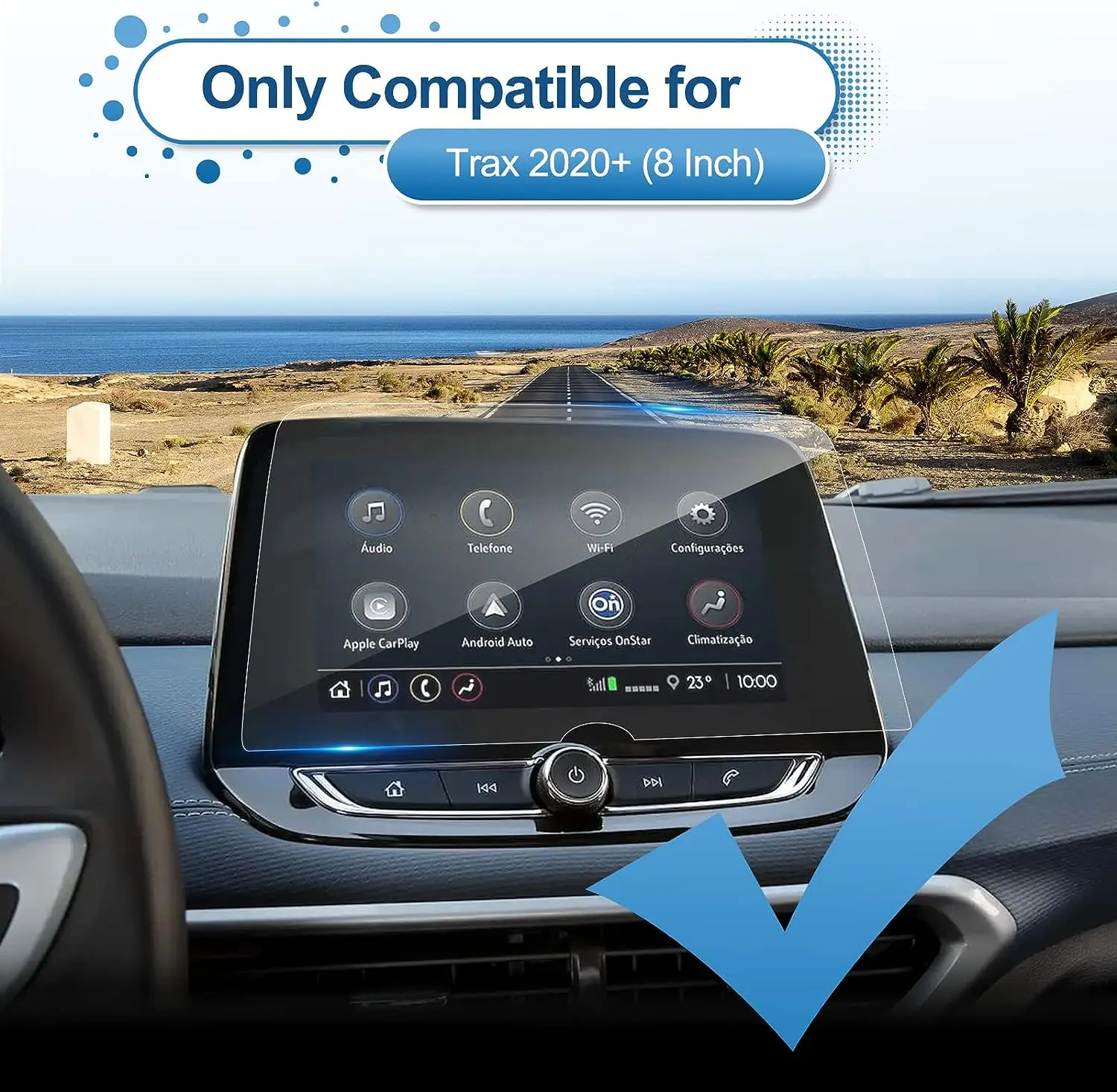

Для Chevrolet Шевроле Тракс 2020 2021 2022 2023 8 дюймов Автомобильный gps навигатор Закаленное стекло Защитная пленка для сенсорного экрана