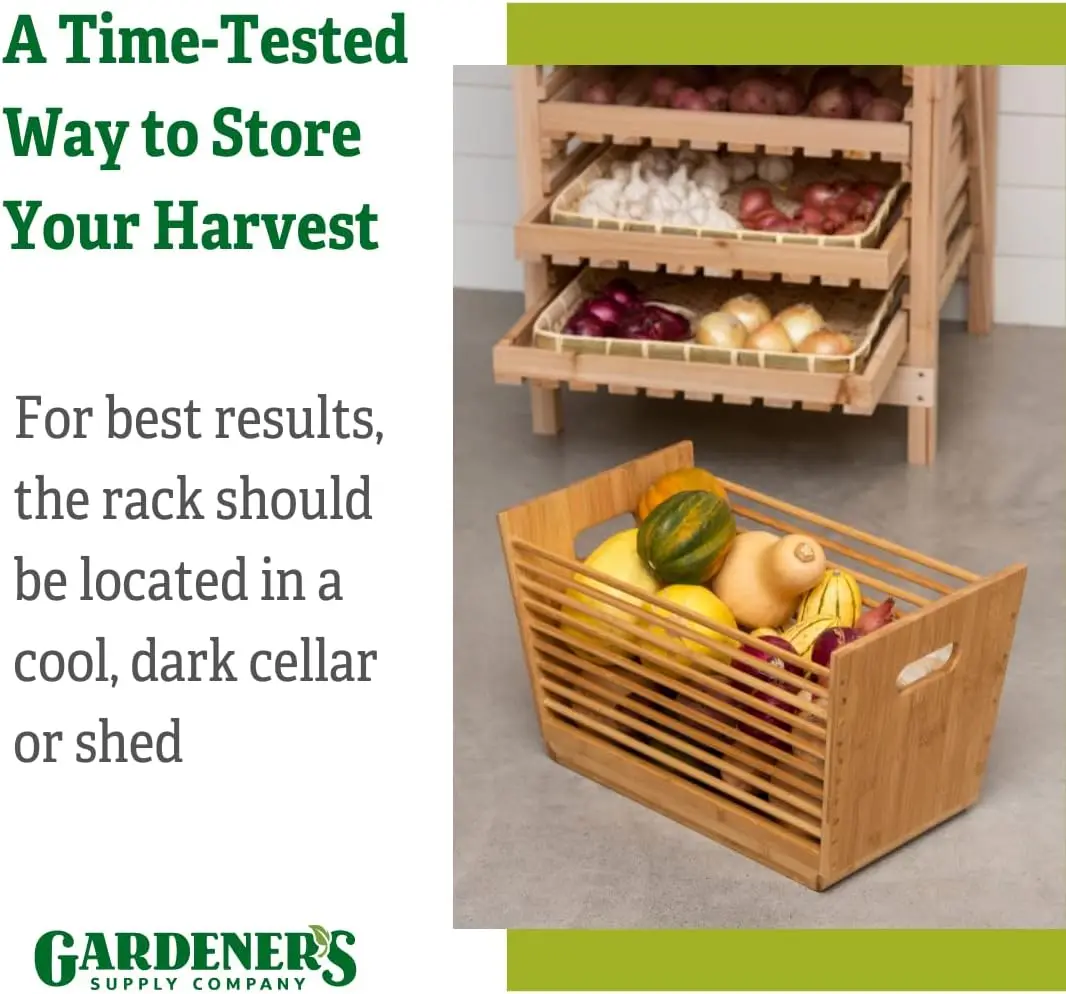 Company Orchard Garden Harvest Rack, Sturdy 6 Drawer Wooden Vegetable & Fruit Storage Cabinet Kitchen Organizer | For 6