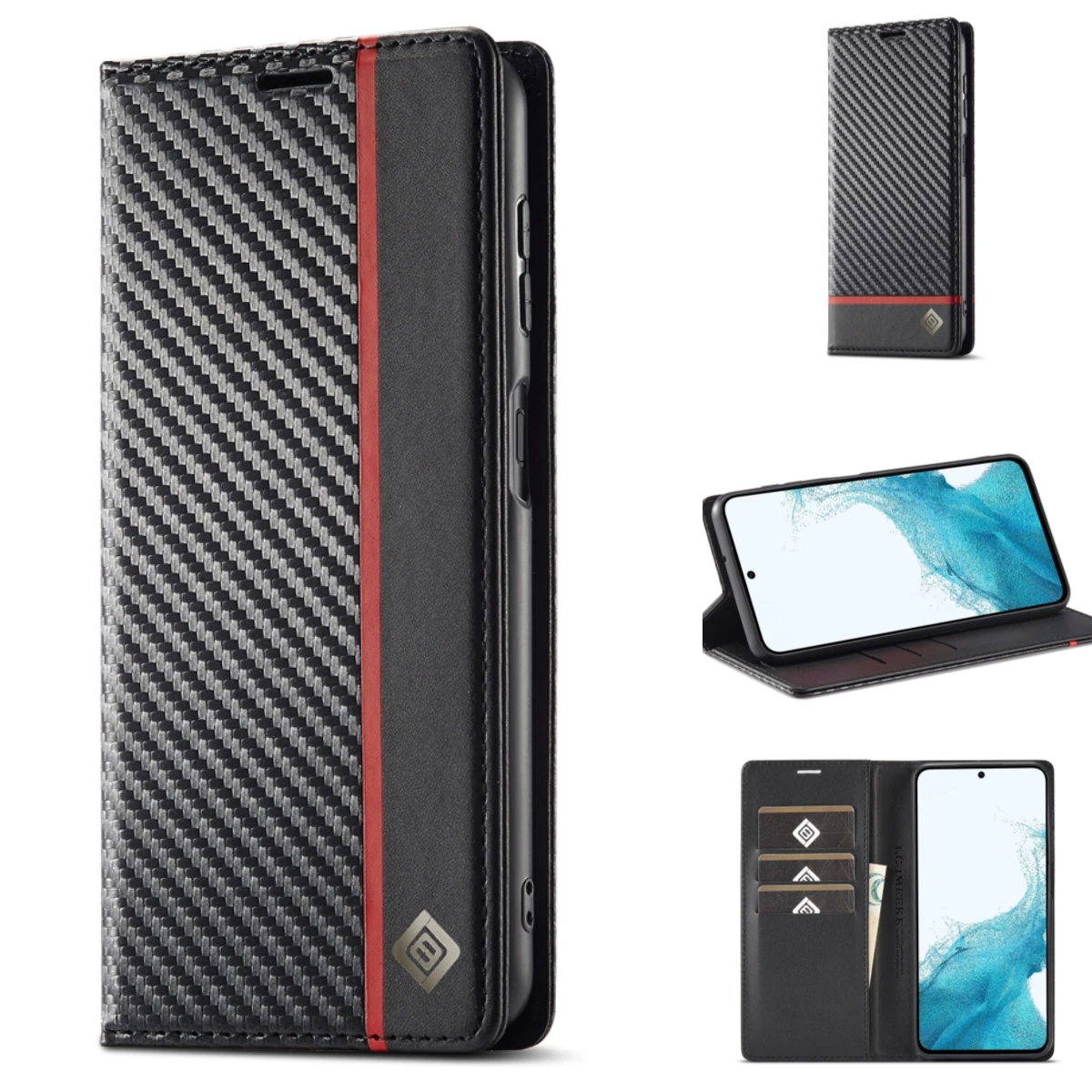 Samsung Galaxy S23 Leren Bookcover hoesje Multi-Slot zwart - koop online