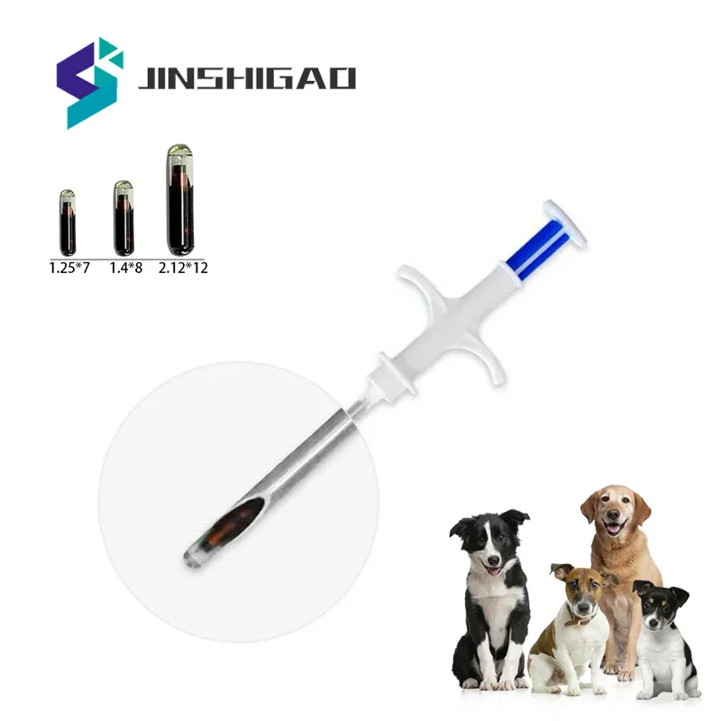 

ISO11784 FDX-B 2.12x12mm cat dog microchip animal syringe ID implant pet chip needle vet RFID injector PIT tag for dog cat fish